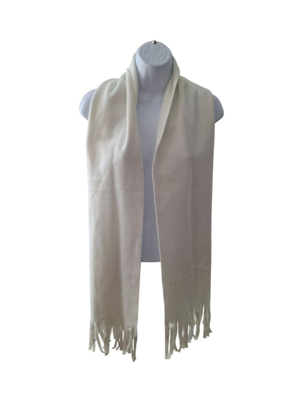 Old Navy White Fringed Scarf Coastal Grandmother Boho Minimalist Wrap Shawl